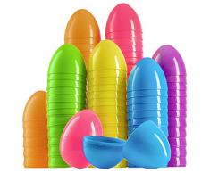 PREXTEX Huevos de Pascua de Plástico de Colores de 8,9 cm (Paquete de 36)