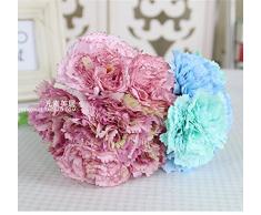 Ramo de Flor Clavel Artificial Decoración para Hogar Boda -Púrpura Clara