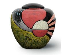 Aesthetic Urns Urna estética de Fibra de Vidrio para Cenizas, jarrón de cremación Pintado a Mano, urna funeraria Moderna, Gran Recuerdo para Adultos