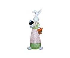 Yarnow Pascua Conejo Estatuilla Resina Conejito Estatua Pastel Topper Familia Artesanía Ornamento para Primavera Hogar Al Aire Libre Jardín Patio Centro de Mesa (34 Cm Verde)