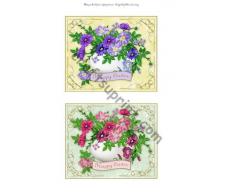 Diseño Vintage de Pascua adornos morado y rosa de Debra Laraway