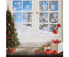 Sumind 126 Piezas de Copo de Nieve Pegatina de Ventana Decoraciones de Ventana de Navidad Invierno