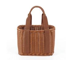 ZAIHW Cesta de mimbre con doble asa plegable |Canasta De Mimbre De Pascua |Almacenamiento de huevos de Pascua de plástico y dulces de Pascua |Cesta De Picnic De Sauce |Juguete de baño y almacenamiento
