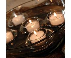 Juego de 12 portavelas flotantes de cristal con diseño de cielo para decoración de bodas y velas, color transparente