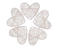 LIOOBO 5 piezas de bolas de ratán de corazón boda Sepak Takraw Craft Ornamento (blanco)