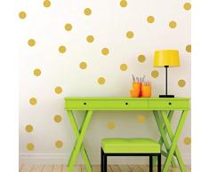 VORCOOL 20 unids Pegatinas de Pared de Círculos Lunares Calcomanías de Pared de Habitación de los Niños Removible 5 cm (Dorado)