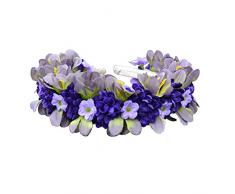El celibato 97299141.059 - diadema con flores artificiales flores azules improvisada