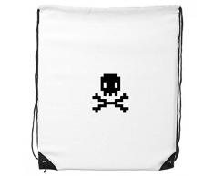 DIYthinker Verano de Vela de Priate Cráneo del Peligro Pixel morral del Lazo de Compras Deportes Bolsas de Regalo