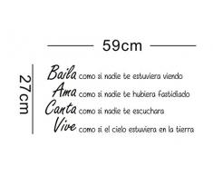 Vinilo decorativo pegatina pared, cristal, puerta (Varios colores a elegir)- frase