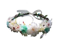 Niña flor diadema corona floral pelo corona halo guirnalda casco para fiesta de boda de vacaciones