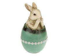 Macosa Home Conejo de Pascua en Huevo de Pascua Verde con decoración de Pascua, decoración de Mesa, decoración de Pascua, Figura Moderna, 21 cm