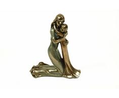CAPRILO Figura Decorativa Elegante Madre Abrazando a su Hija Esculturas Resina. 9 x 5 x 12 cm.
