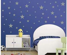 PREMYO 54 Estrellas Pegatinas Pared Infantil - Vinilos Decorativos Habitación Bebé Niños - Fácil de Poner Gris