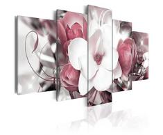murando Cuadro en Lienzo 200x100 cm - 3 tres colores a elegir - Impresion en calidad fotografica - Cuadro en lienzo tejido-no tejido - 5 Partes - flores b-A-0299-b-o 200x100 cm