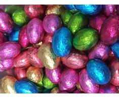 Huevos de Pascua de Chocolate de Leche Sólidos Forrados en Aluminio x 1kg (Aproximadamente 200 huevos), Cacería de Huevos de Pascua & Regalos
