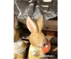 Mankvis Conejo Estatua de cerámica, Escultura Huevos de Pascua Mensajero Conejito par de Conejo Interior de la Oficina decoración de Escritorio 2 Piezas