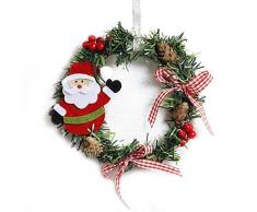 EisEyen Corona de Navidad Grandes Corona Puerta Pared verzierung Rojas Lazo Guirnalda de Flores decoración Puerta Corona Corona de Adviento Muñeco de Nieve/Oso/Alce/Papá Noel