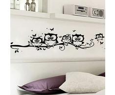 Chytaii.Creativo Decoracion Pegatinas Casa Infantil Dormitorio Mural Niño Habitacion Fotomural Dibujos Animados Búho(74×25cm)