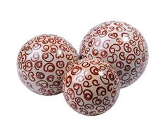 Elements AMARIS VIDA0067 bolas decorativas de poliuretano con detalles nawemo conjunto de 3 diámetro 11/14/17 cm