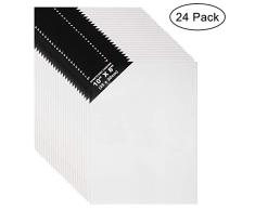 Lienzos (24 Piezas) - L25 x W20cm Set Lienzos para Arte - 3mm de Espesor Panel de Lienzo para Pintar - Lienzo en Blanco para Obras de Arte - Lienzos para Oleo, Pintura Acrílica