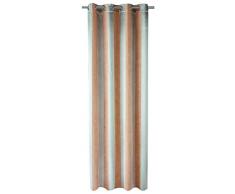 Homemaison HM69311-0 - Cortina opaca (poliéster y raso, 140 x 240 cm), diseño de rayas, color dorado