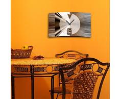 Reloj de pared acero inoxidable diseño abstracto marrón moderno reloj de pared diseño 28 cm x 48 cm silencioso sin tic tac DIXTIME 3D-0327