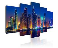 murando - Cuadro en Lienzo 200x100 cm - Ciudad - Impresion en calidad fotografica - Cuadro en lienzo tejido-no tejido - Noche d-C-0024-b-o