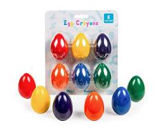 Manyao lápices de Colores en Forma de Huevo Fijo, Pintura Lavable no tóxico, Personajes de Cera para los niños de 6 Colores