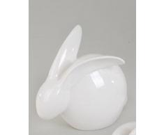dekojohnson Figura Decorativa Decoración Conejo Pascua Figura Decorativa Decoración Conejo En Blanco, Sentado, 9 cm