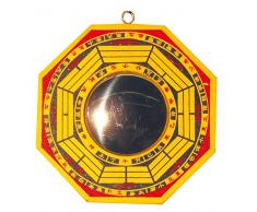 Chines. Bagua-espejo cóncavo 10,5 cm de madera