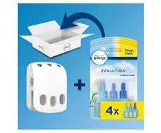 Ambi Pur 3Volution Mega Starter Pack Nubes de Algodón Ambientador Eléctrico, 4 Recambio con 3 Fragancias Que Se Alternan Para Eliminar Olores - 21 ml