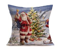 Fundas Cojines de Navidad, Patrón de Papá Noel Funda de Cojines 45x45 Navidad Decoracion para Hogar Casa Sofa Jardin Cama (13)