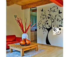 (83 x 90 cm) de la pared del vinilo adhesivo enorme árbol con mariposas y hojas/abstracto y naturaleza especial del árbol con ramas de arte decoración wallkraft/casa twistfix Mural + regalo TecGadgets al azar gratis