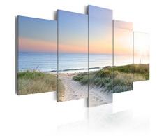 murando - Cuadro en Lienzo 200x100 - Impresión de 5 Piezas Material Tejido no Tejido Impresión Artística Imagen Gráfica Decoracion de Pared Playa Paisaje Naturaleza Mare c-A-0048-b-m