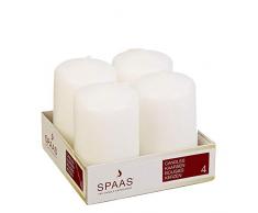 Spaas - Velas, Cera de parafina, Blanco, D 50 mm x H 80 mm