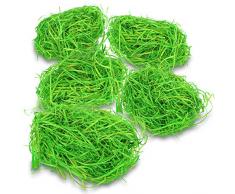 com-four® 5X Hierba de Pascua en Verde para nidos de Pascua - Decoraciones de Pascua para artesanías - Lana de Madera para cestas de Pascua - 25 g por Bolsa (Set1 - Hierba de Pascua Verde - 5X)