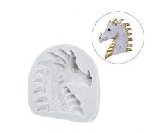 Lacyie Moldes de Fondant de Pascua Molde de Silicona con Cabeza de Dinosaurio Gadget para Hornear casero para jabones, Chocolates, Velas, jaleas y Otras artesanías Hechas a Mano