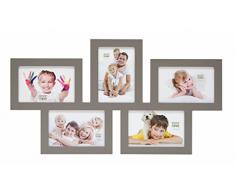 Deknudt Frames S65SY9 - Marco para 5 Fotos (Madera 10 x 15 cm) Color Gris