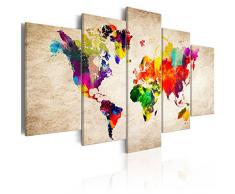 murando - Cuadro Mapamundi 200x100 cm - impresión de 5 Piezas - Material Tejido no Tejido - impresión artística - Imagen gráfica - Decoracion de Pared - Mapamundi Continente k-C-0083-b-m