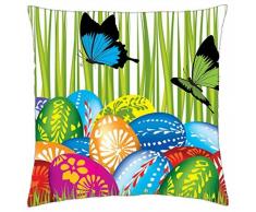 Huevos de Pascua en la hierba – manta almohada Funda (18