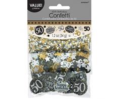 Amscan 360191 - Confeti para celebración de 50 cumpleaños, 34 g, color dorado