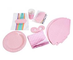 DISOK - Set Party Baby Shower (7 ArtÍculos Diferentes) Set Lote Fiestas Cumpleaños, Platos, Vasos, Decorativos Decoraciones Fiestas Cumpleaños