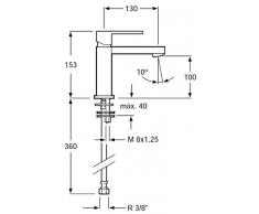 DP Grifería Encina - Grifo monomando de lavabo , color plata