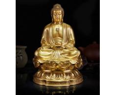 Grande Nice bronce latón Sakyamuni Gautama Amitabha Buda Estatua Figura 10 "H