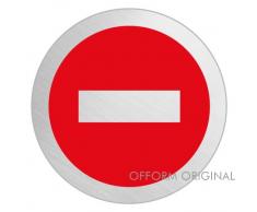 OFFORM Señal pictograma en acero inox Ø 75mm No.39257Paso prohibido