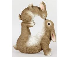 Formano - Figura Decorativa de Conejo de Pascua (30 x 35 cm, Incluye Tarjeta de Regalo), Color marrón