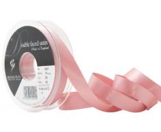 Cinta de satén de poliéster a doble cara Berisfords de 15 mm, color rosa oscuro