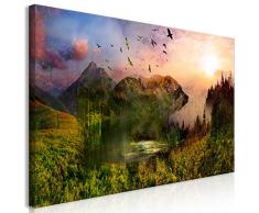 murando Cuadro Mega XXXL Montanas 170x85 cm Cuadro en Lienzo en Tamano XXL Estampado Grande Gigante Imagen para Montar por uno Mismo Decoración De Pared Impresión DIY Paisaje Bosque c-A-0133-ak-e
