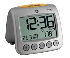 TFA 60.2514 Reloj Despertador Digital con termómetro, Plata