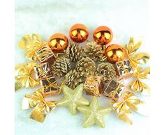 LKKLILY-Adornos Árbol de Navidad 24 Vestidos Bronce Navidad Decoraciones Bolas de Navidad Regalos de Navidad